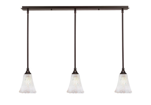 Toltec Lighting - 36-DG-721 - Three Light Linear Pendalier - Any - Dark Granite