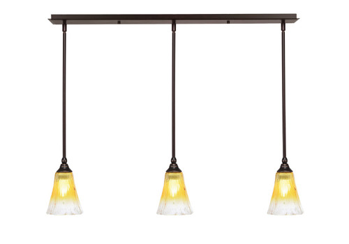 Toltec Lighting - 36-DG-724 - Three Light Linear Pendalier - Any - Dark Granite