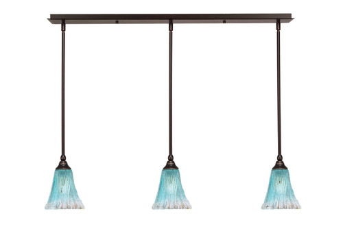 Toltec Lighting - 36-DG-725 - Three Light Linear Pendalier - Any - Dark Granite