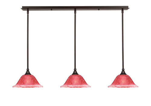 Toltec Lighting - 36-DG-736 - Three Light Linear Pendalier - Any - Dark Granite