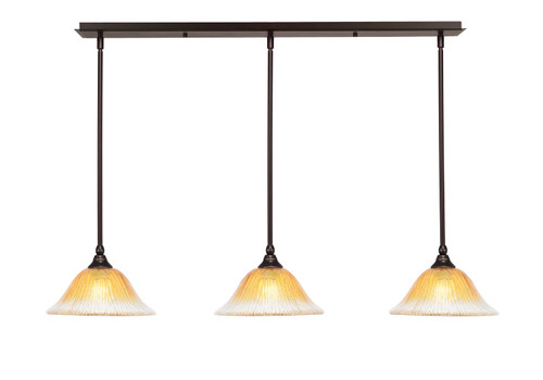 Toltec Lighting - 36-DG-773 - Three Light Linear Pendalier - Any - Dark Granite