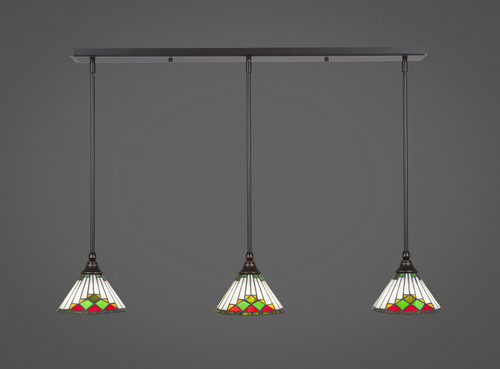 Toltec Lighting - 36-DG-9375 - Three Light Mini Pendant - Any - Dark Granite