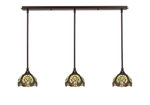 Toltec Lighting - 36-DG-9945 - Three Light Linear Pendalier - Any - Dark Granite