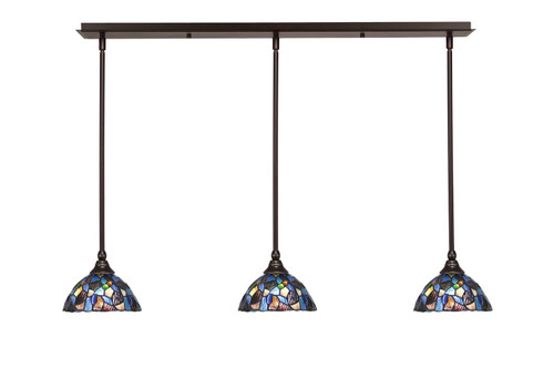 Toltec Lighting - 36-DG-9955 - Three Light Linear Pendalier - Any - Dark Granite