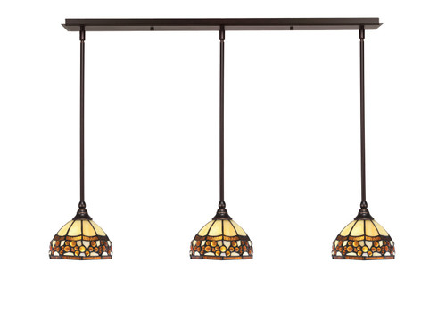 Toltec Lighting - 36-DG-9975 - Three Light Linear Pendalier - Any - Dark Granite