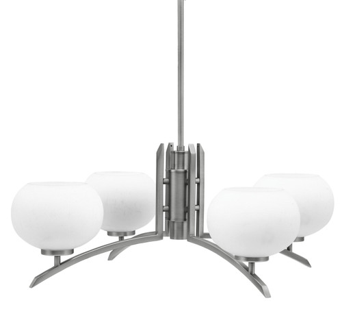 Toltec Lighting - 3704-GP-212 - Four Light Chandelier - Kurve - Graphite