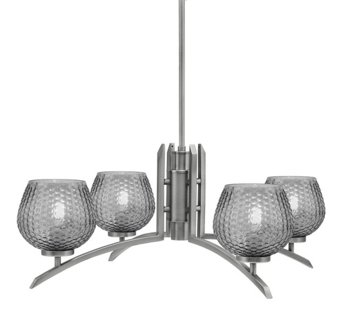 Toltec Lighting - 3704-GP-4602 - Four Light Chandelier - Kurve - Graphite