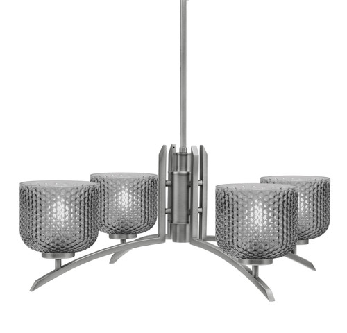 Toltec Lighting - 3704-GP-4612 - Four Light Chandelier - Kurve - Graphite