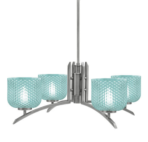 Toltec Lighting - 3704-GP-4615 - Four Light Chandelier - Kurve - Graphite
