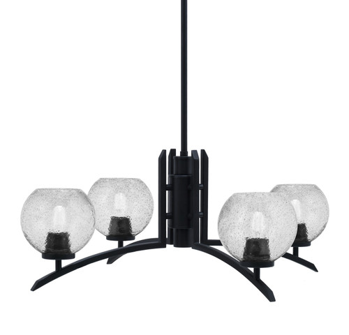 Toltec Lighting - 3704-MB-4102 - Four Light Chandelier - Kurve - Matte Black
