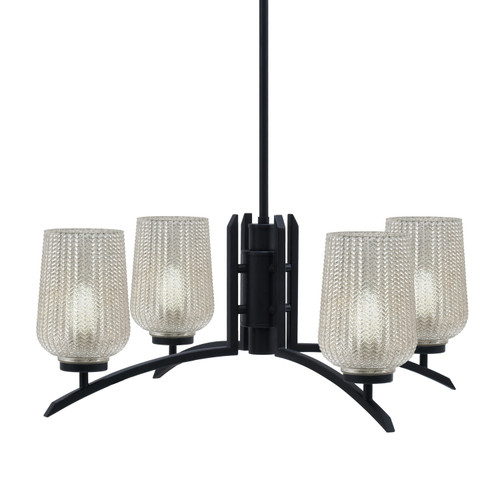 Toltec Lighting - 3704-MB-4253 - Four Light Chandelier - Kurve - Matte Black