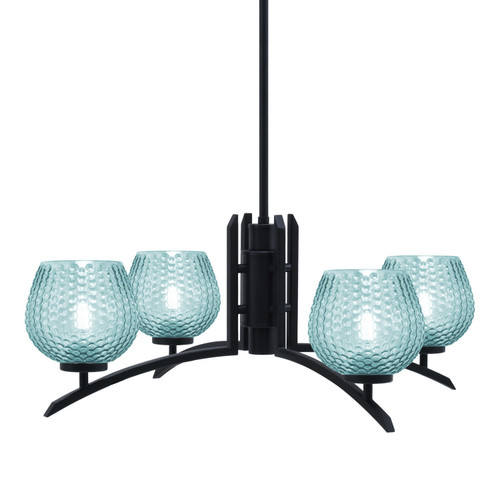 Toltec Lighting - 3704-MB-4605 - Four Light Chandelier - Kurve - Matte Black