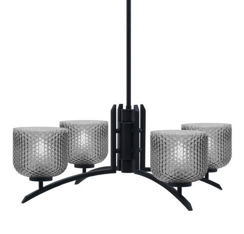 Toltec Lighting - 3704-MB-4612 - Four Light Chandelier - Kurve - Matte Black