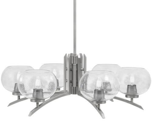 Toltec Lighting - 3706-GP-202 - Six Light Chandelier - Kurve - Graphite