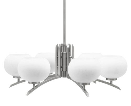 Toltec Lighting - 3706-GP-212 - Six Light Chandelier - Kurve - Graphite