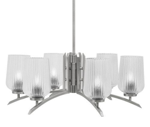 Toltec Lighting - 3706-GP-4250 - Six Light Chandelier - Kurve - Graphite