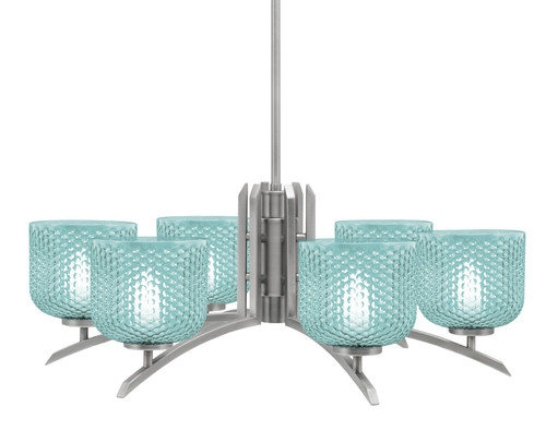 Toltec Lighting - 3706-GP-4615 - Six Light Chandelier - Kurve - Graphite