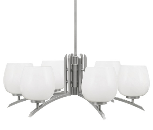 Toltec Lighting - 3706-GP-4811 - Six Light Chandelier - Kurve - Graphite
