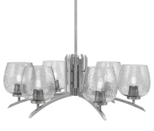 Toltec Lighting - 3706-GP-4812 - Six Light Chandelier - Kurve - Graphite