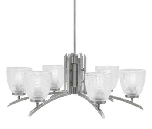 Toltec Lighting - 3706-GP-500 - Six Light Chandelier - Kurve - Graphite
