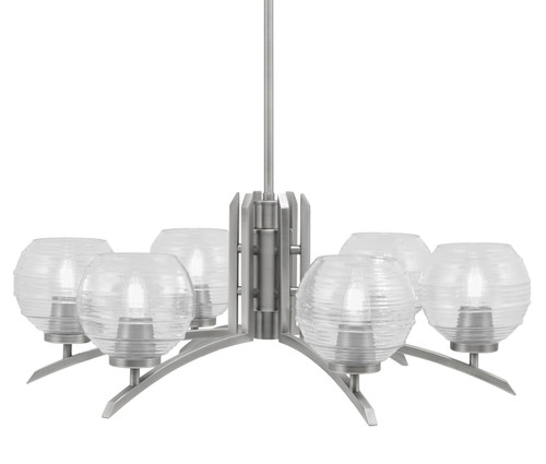 Toltec Lighting - 3706-GP-5110 - Six Light Chandelier - Kurve - Graphite