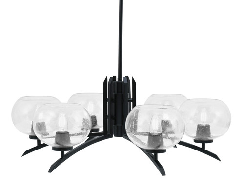 Toltec Lighting - 3706-MB-202 - Six Light Chandelier - Kurve - Matte Black