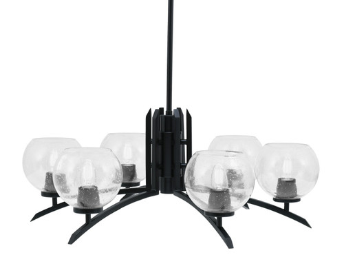 Toltec Lighting - 3706-MB-4100 - Six Light Chandelier - Kurve - Matte Black