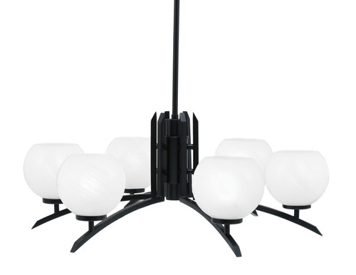 Toltec Lighting - 3706-MB-4101 - Six Light Chandelier - Kurve - Matte Black