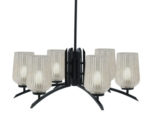 Toltec Lighting - 3706-MB-4253 - Six Light Chandelier - Kurve - Matte Black