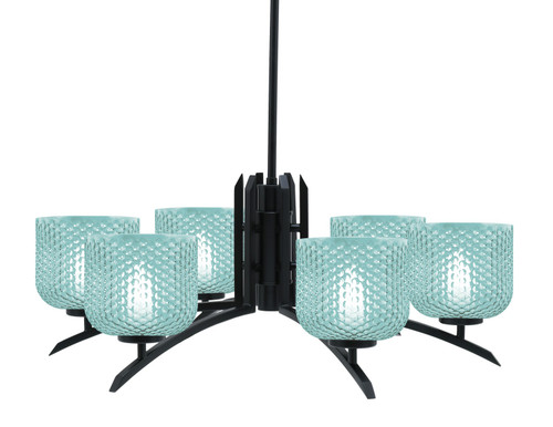 Toltec Lighting - 3706-MB-4615 - Six Light Chandelier - Kurve - Matte Black