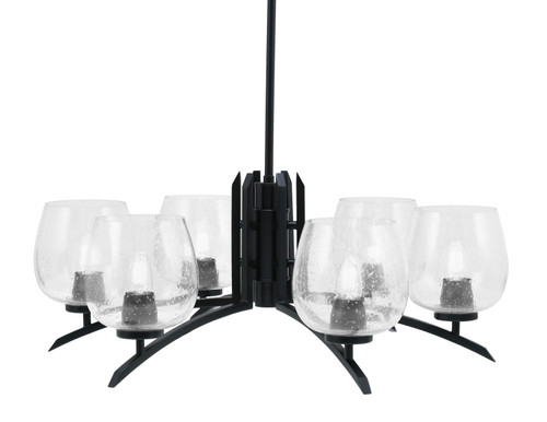 Toltec Lighting - 3706-MB-4810 - Six Light Chandelier - Kurve - Matte Black