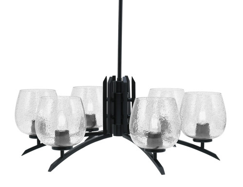 Toltec Lighting - 3706-MB-4812 - Six Light Chandelier - Kurve - Matte Black