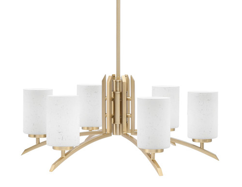 Toltec Lighting - 3706-NAB-310 - Six Light Chandelier - Kurve - New Age Brass
