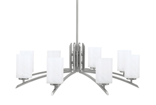 Toltec Lighting - 3708-GP-3001 - Eight Light Chandelier - Kurve - Graphite