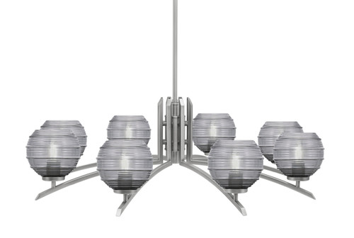 Toltec Lighting - 3708-GP-5112 - Eight Light Chandelier - Kurve - Graphite