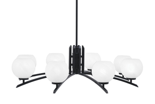 Toltec Lighting - 3708-MB-4101 - Eight Light Chandelier - Kurve - Matte Black