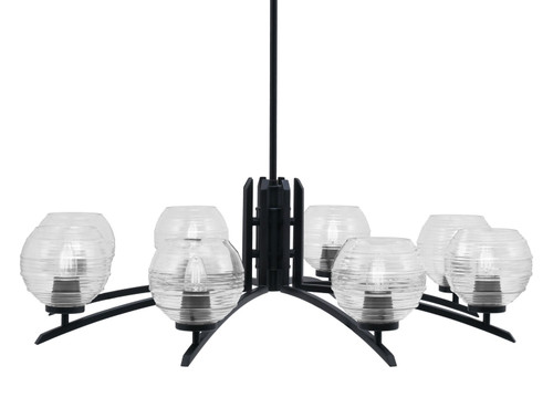 Toltec Lighting - 3708-MB-5110 - Eight Light Chandelier - Kurve - Matte Black