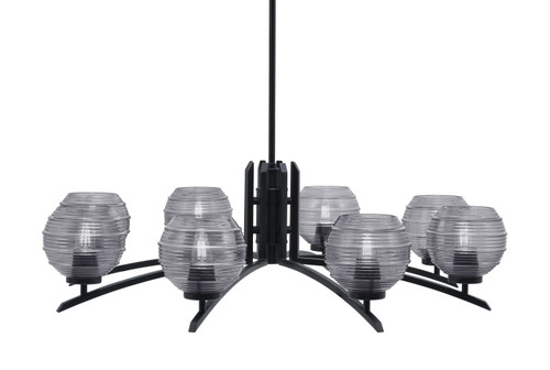 Toltec Lighting - 3708-MB-5112 - Eight Light Chandelier - Kurve - Matte Black