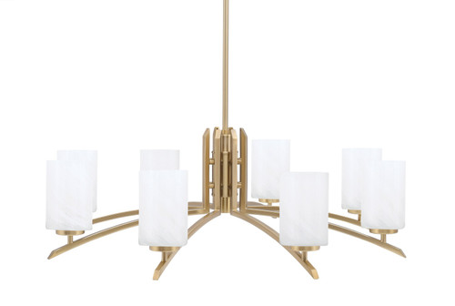 Toltec Lighting - 3708-NAB-3001 - Eight Light Chandelier - Kurve - New Age Brass