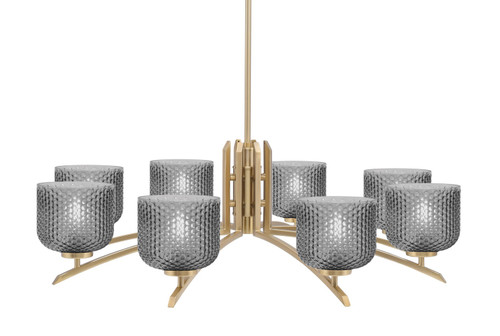 Toltec Lighting - 3708-NAB-4612 - Eight Light Chandelier - Kurve - New Age Brass