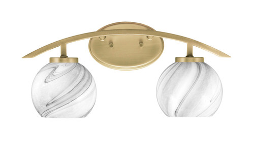 Toltec Lighting - 3722-NAB-4109 - Two Light Bath Bar - Kurve - New Age Brass