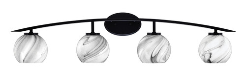 Toltec Lighting - 3724-MB-4109 - Four Light Bath Bar - Kurve - Matte Black