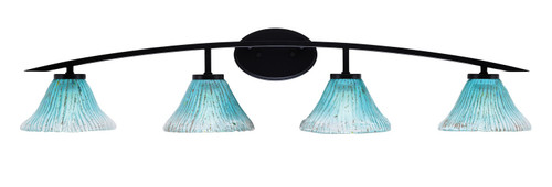 Toltec Lighting - 3724-MB-458 - Four Light Bath Bar - Kurve - Matte Black