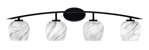 Toltec Lighting - 3724-MB-4819 - Four Light Bath Bar - Kurve - Matte Black
