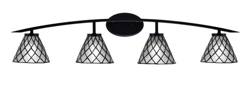Toltec Lighting - 3724-MB-9185 - Four Light Bath Bar - Kurve - Matte Black