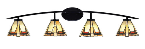 Toltec Lighting - 3724-MB-9345 - Four Light Bath Bar - Kurve - Matte Black