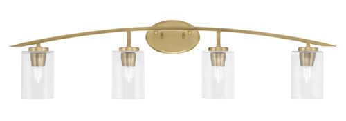 Toltec Lighting - 3724-NAB-300 - Four Light Bath Bar - Kurve - New Age Brass