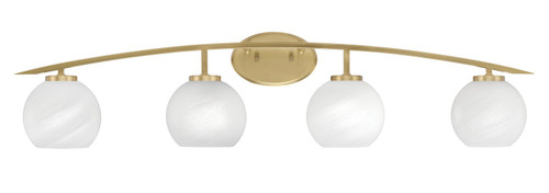 Toltec Lighting - 3724-NAB-4101 - Four Light Bath Bar - Kurve - New Age Brass