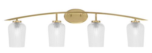 Toltec Lighting - 3724-NAB-4250 - Four Light Bath Bar - Kurve - New Age Brass