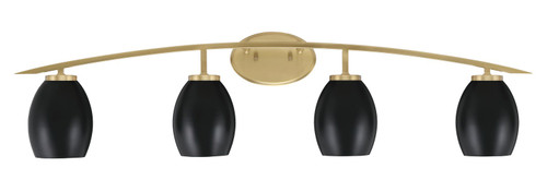 Toltec Lighting - 3724-NAB-426-MB - Four Light Bath Bar - Kurve - New Age Brass